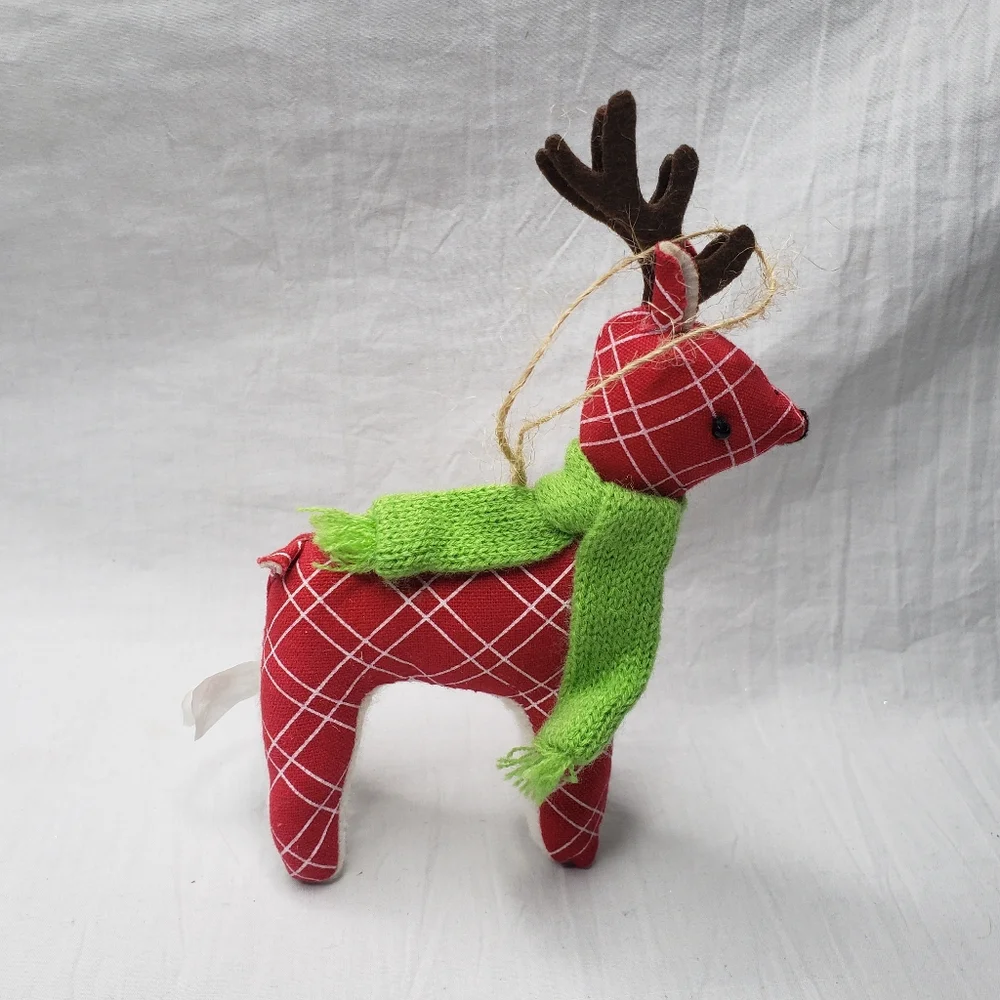 Target Christmas Ornament Stuffed Plaid Deer and Tree Cookie Cutter